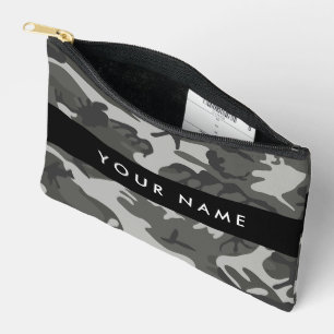 Graues Tarnmuster, Ihr Name, Personalisieren Zubehörtasche