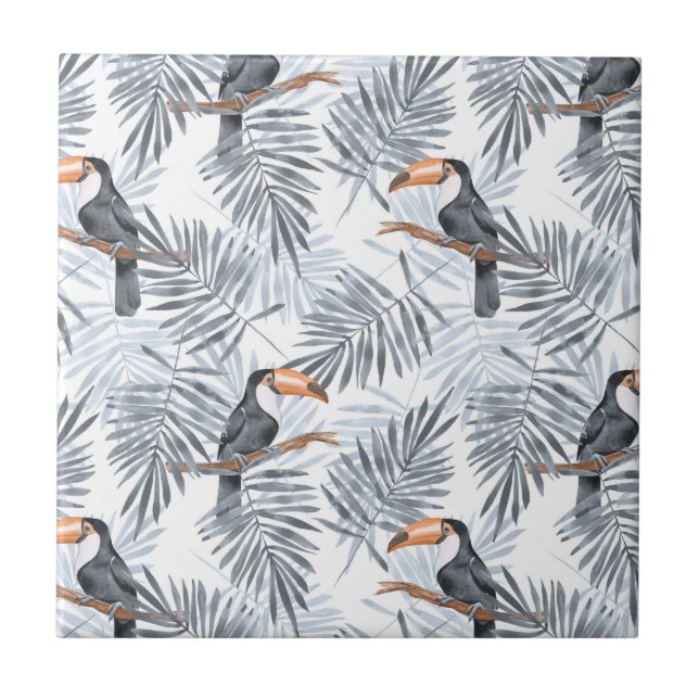 Graues Toucan Fliese (Vorderseite)