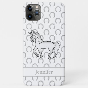 Graues Trabrennpferd Süße Cartoon-Illustration Case-Mate iPhone Hülle