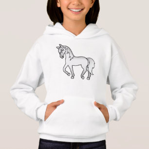 Graues Trabrennpferd Süße Cartoon-Illustration Hoodie