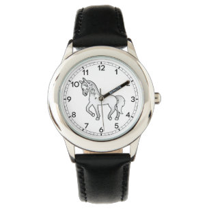 Graues Trabrillustration Süße Cartoon-Illustration Armbanduhr