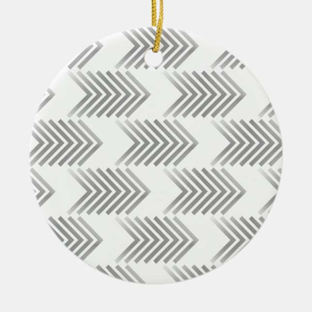 Graues Tribal Arrow Muster Keramik Ornament (Vorne)