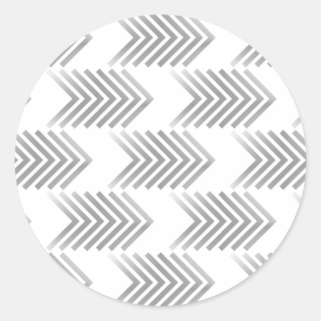 Graues Tribal Arrow Muster Runder Aufkleber (Vorderseite)