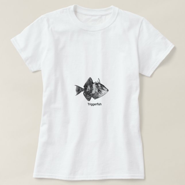 Graues Triggerfish-Logo T-Shirt (Design vorne)