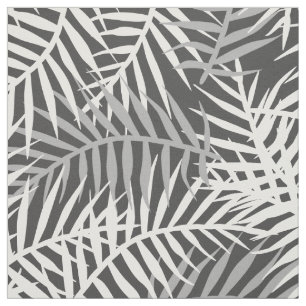 Graues tropisches Blätter Palm Tree Fern Leaf Mus Stoff