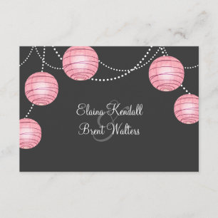 Graues u. rosa Party-Laternen UAWG RSVP Karte