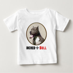 Graues u. weißes Pitbull Incred-ich-Stier Baby T-shirt