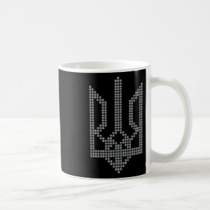 Graues ukrainisches Tryzub-Symbol auf der Brust -  Kaffeetasse