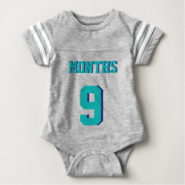 Graues und Aquamarines Baby | Sports Jersey Design Baby T-shirt