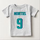 Graues und Aquamarines Baby | Sports Jersey Design Baby T-shirt<br><div class="desc">Graues und Aquamarines Baby | Sports Jersey Design ・ Baby Football Bodysuit</div>