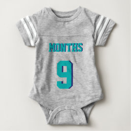 Graues und Aquamarines Baby | Sports Jersey Design T-shirt