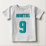 Graues und Aquamarines Baby | Sports Jersey Design T-shirt<br><div class="desc">Graues und Aquamarines Baby | Sports Jersey Design ・ Baby Football Bodysuit</div>