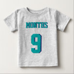 Graues und Aquamarines Baby | Sports Jersey Design T-shirt<br><div class="desc">Graues und Aquamarines Baby | Sports Jersey Design ・ Baby Football Bodysuit</div>
