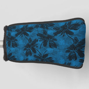 Graues und blaues Blumenmuster. Golf Headcover