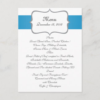 Graues und blaues Paisleymuster auf der Hochzeitsk Postkarte