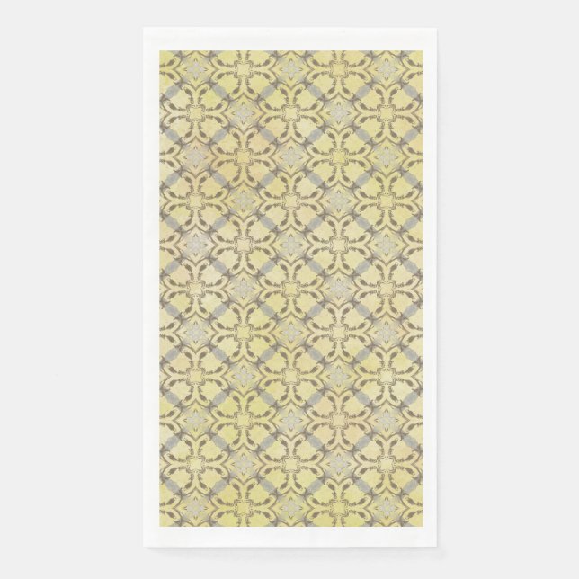 Graues und gelbes Skelett Serviette (Vorderseite)