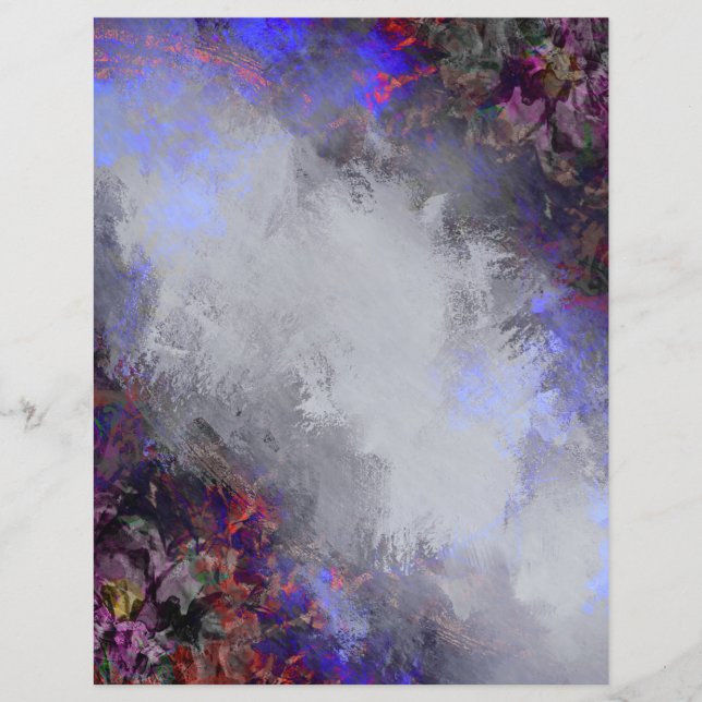 Graues und Lavendel Grunge Rahmen Scrapbook Paper (Vorderseite)