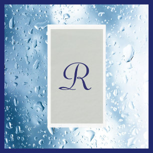 Graues und navy Mit Monogramm Papierhandtuch Serviette