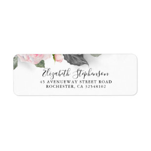 Graues und rosa BlumenAquarell