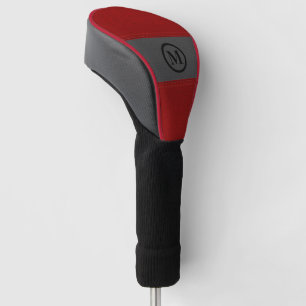 Graues und rotes Lederbild Golf Headcover