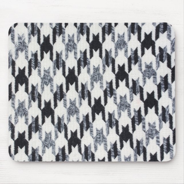 Graues und schwarzes Hahnentrittmuster Moderne Tex Mousepad (Vorne)