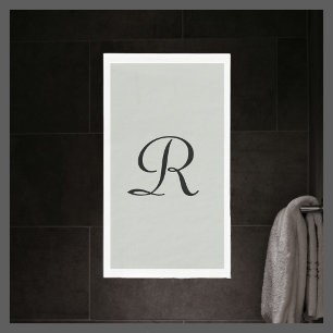Graues und schwarzes Mit Monogramm Papierhandtuch Serviette