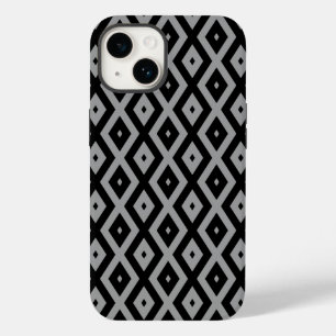 Graues und schwarzes Rautenmuster Case-Mate iPhone 14 Hülle