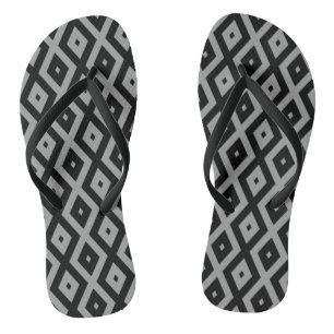 Graues und schwarzes Rautenmuster Flip Flops