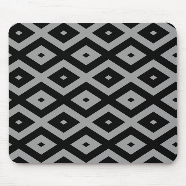 Graues und schwarzes Rautenmuster Mousepad (Vorne)