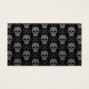 Graues und schwarzes Zuckerschädel-Muster