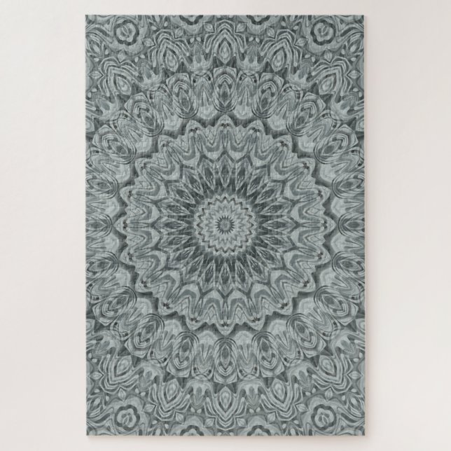 Graues und silberes Mandala-Muster Puzzle (Vertikal)