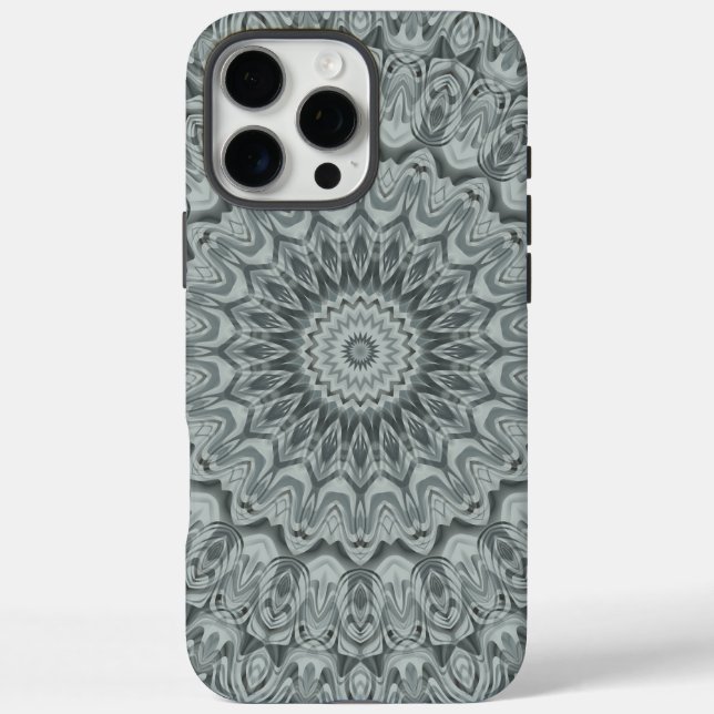 Graues und silbernes Mandala-Musterdesign Case-Mate iPhone Hülle (Rückseite)