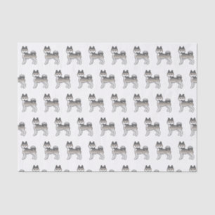 Graues und weißes Alaskan Klee Kai Niedlich Hundes Seidenpapier