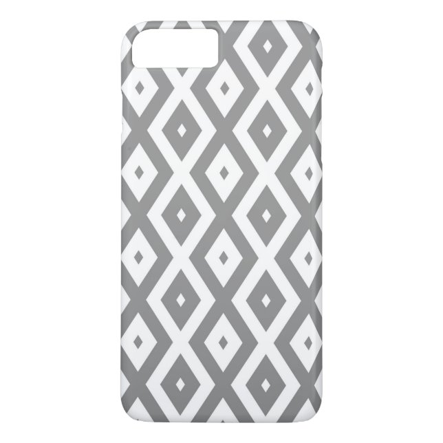 Graues und weißes Diamantmuster Case-Mate iPhone Hülle (Rückseite)