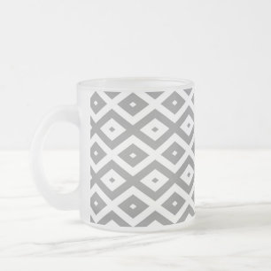 Graues und weißes Diamantmuster Mattglastasse