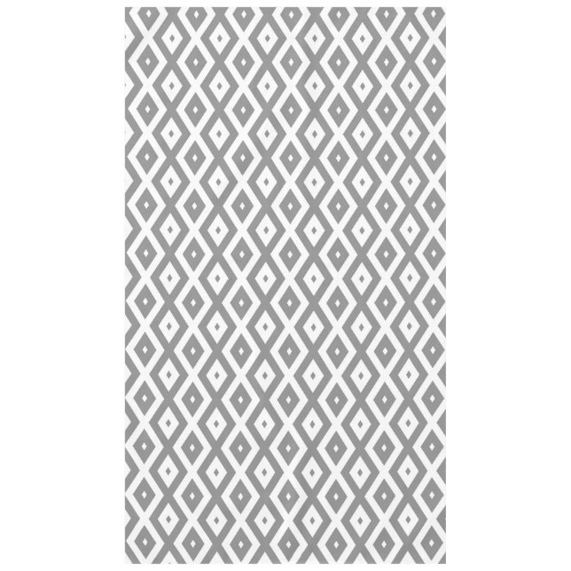 Graues und weißes Diamantmuster Tischdecke (Vorderseite)