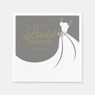 Graues und weißes elegantes Brautkleid zur Brautpa Serviette