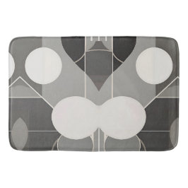 Graues und weißes geometrisches Design mit Schaltk Badematte
