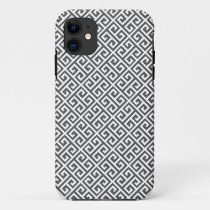 Graues und weißes griechisches Schlüsselmuster iPh Case-Mate iPhone Hülle