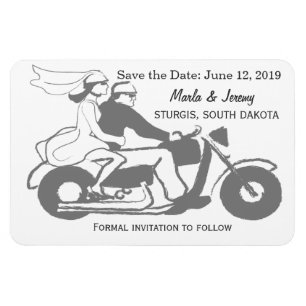 Graues und weißes Motorrad Save the Date Magnet