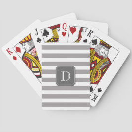 Graues und weißes Streifen-Monogramm-Spielkarten Spielkarten