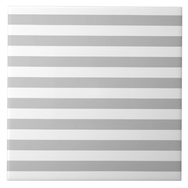 Graues und weißes Streifen-Muster Fliese (Vorderseite)