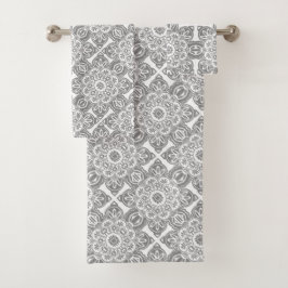 Graues und weißes Tribal Bath Set