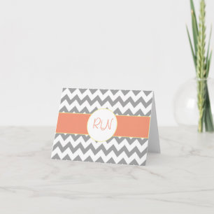 Graues und Zickzack gestreiftes Lachsmonogramm