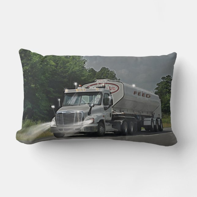 Graues Vieh Füttre Zisterne LKW für LKWs & Kids Lendenkissen (Vorderseite)