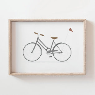 Graues Vintage-Fahrrad Poster