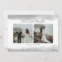 Graues Watercolor-Bad-Hochzeits-Foto danken Ihnen