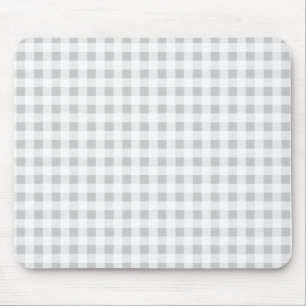 Graues Weiß-Gingham-Muster Mousepad