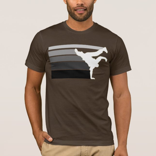 Graues Weißes BBOY Steigung T-Shirt (Vorderseite)