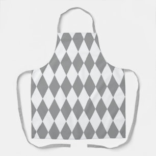 Graues weißes Harlequin Diamonds-Muster Schürze
